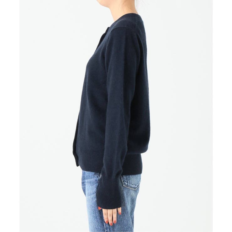 ピュアカシミヤ100クルーカーディガン◇[品番：BYCW0001011