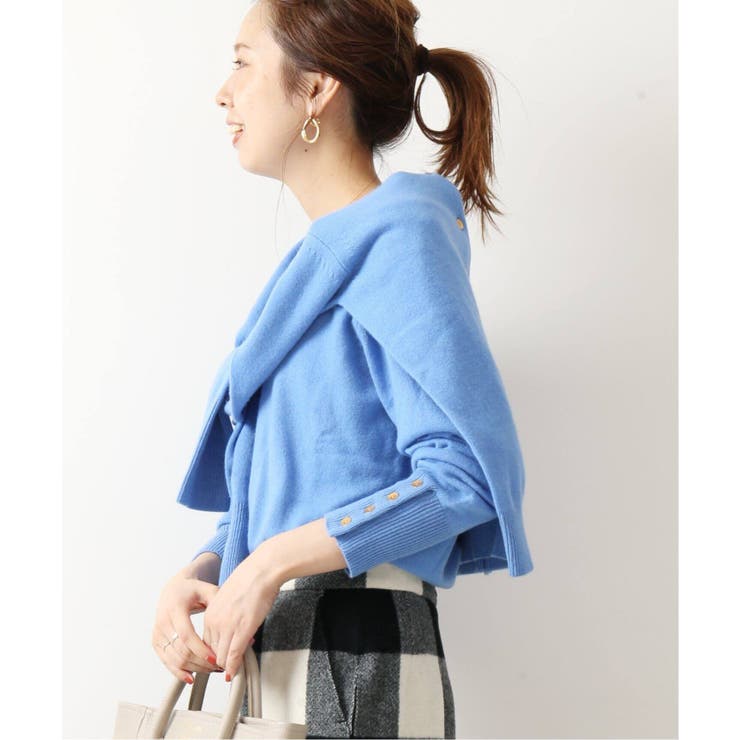 ピュアカシミヤ100クルーカーディガン◇[品番：BYCW0001011