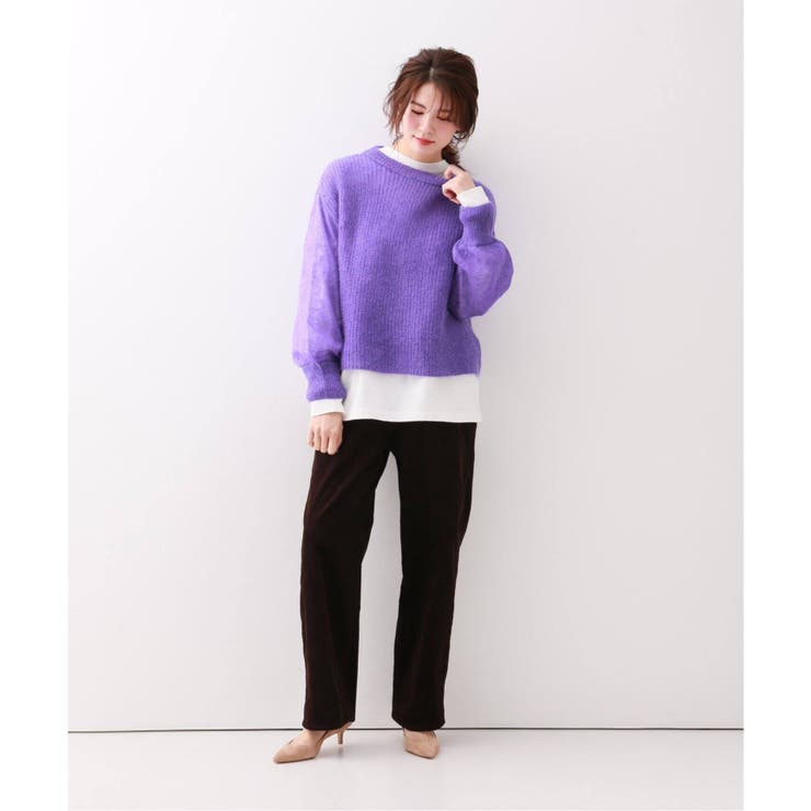 新品！スピック&スパン！手洗い可 スウェットライクハーフジップニット