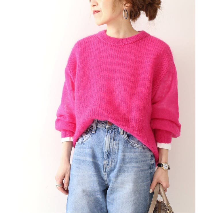 美品♪スピックアンドスパン モヘヤケーブル ニットカーディガン Vネック 美品♪スピックアンドスパン モヘヤケーブル ニットカーディガン V