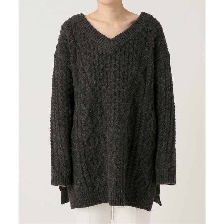 NOBLE ノーブル】【COEL】 Vネックケーブルニット◇[品番