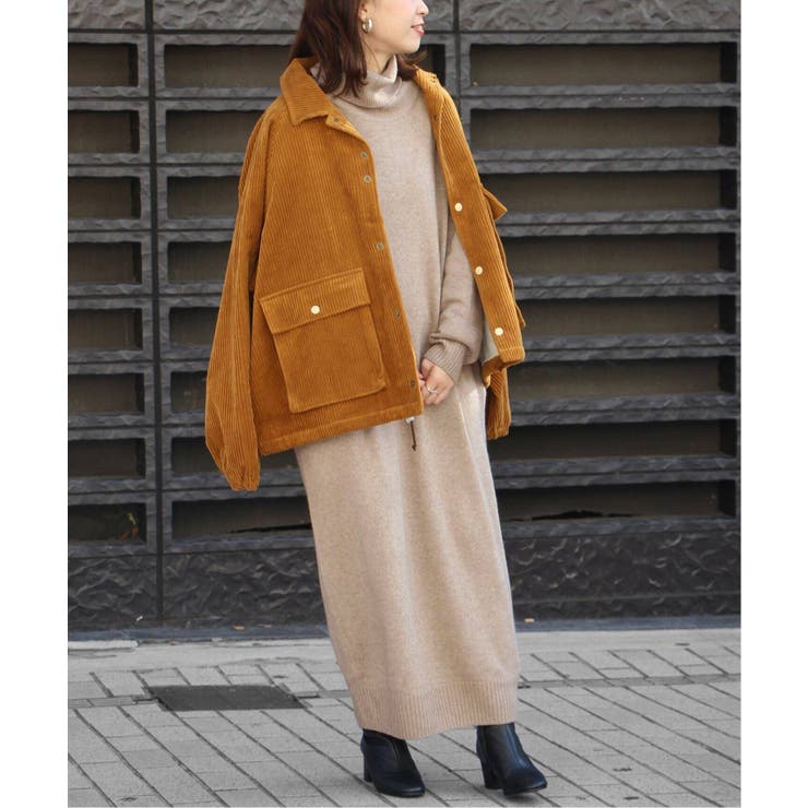 カシミヤアンゴラ混 天竺タートルネックワンピース◇[品番