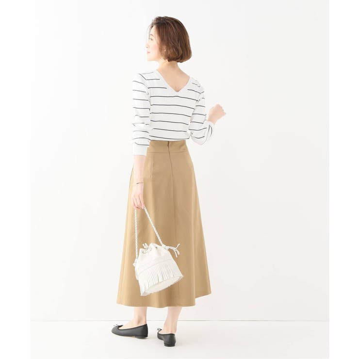IENA】コットンリブボーダークルーネックプルオーバー◇[品番