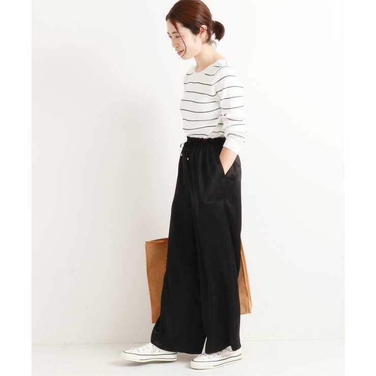 IENA】コットンリブボーダークルーネックプルオーバー◇[品番
