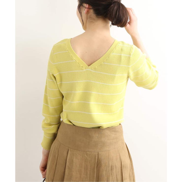 IENA】コットンリブボーダークルーネックプルオーバー◇[品番