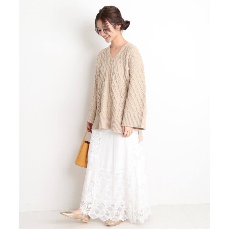 非常に高い品質 SLOBE IENA スローブイエナ】アラン編みVネックニット◇[品番 その他