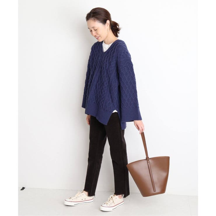 SLOBE IENA スローブイエナ】アラン編みVネックニット◇[品番：BYCW0000776]｜B.C  STOCK（ベーセーストック）のレディースファッション通販｜SHOPLIST（ショップリスト）