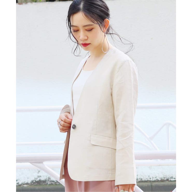 B.C STOCK］リネンVカラージャケット◇[品番：BYCW0003427]｜B.C