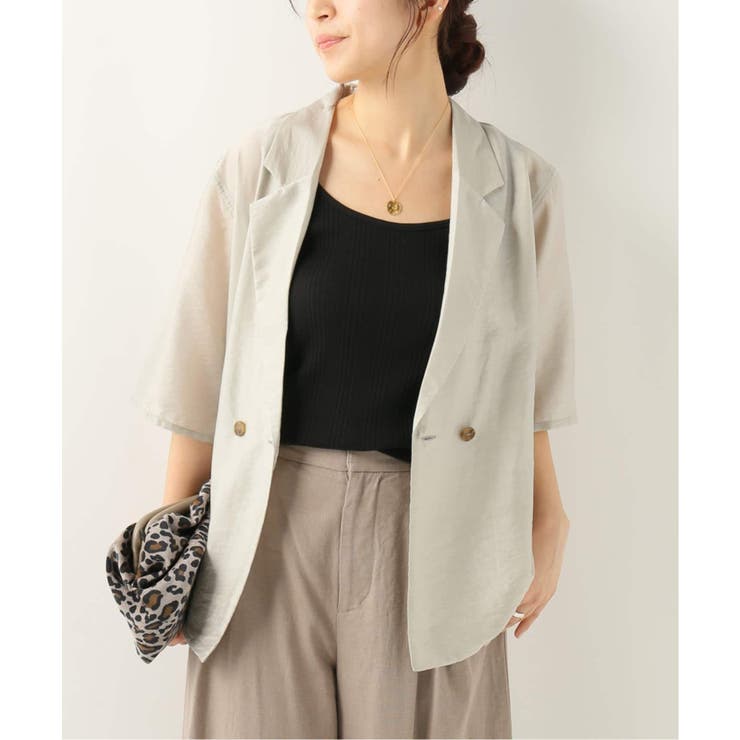 B.C STOCKベーセーストックハーフスリーブジャケット　シアージャケット B.C STOCK ベーセーストック】半袖シアージャケット[品番：BYCW0001340