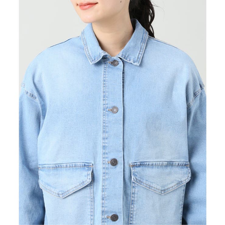 B.C STOCK ベーセーストック】バックシャンデニムジャケット