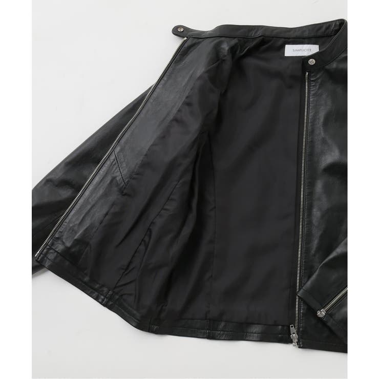 B.C STOCK ベーセーストック】 ラムレザースタンドカラージャケット
