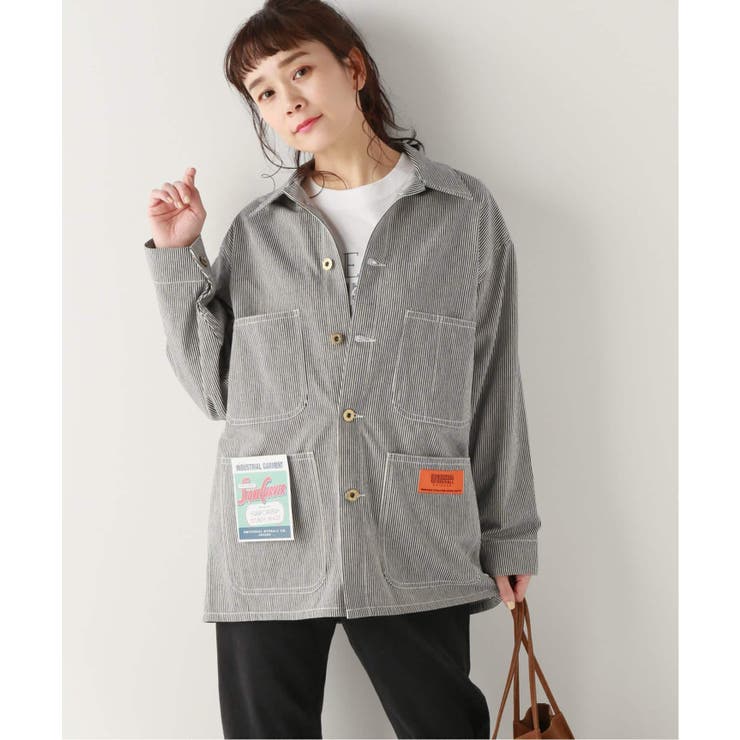 JW別注 ヒッコリーカバーオールジャケット◇[品番：BYCW0006626
