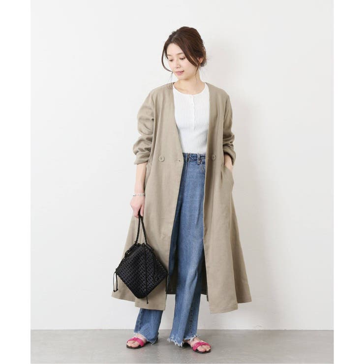 JOURNAL STANDARD - ベイクルーズ B.C STOCK リネンコート JOURNAL STANDARD]MANTECOコットンリネンVネックコート◇[品番