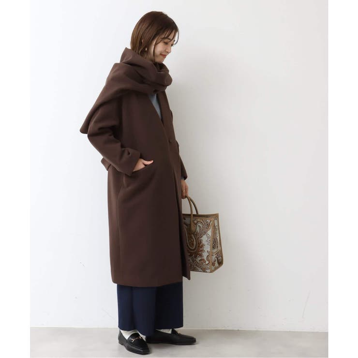 B.C STOCK ベーセーストック マフラー付き T/R Vカラーコート◇[品番