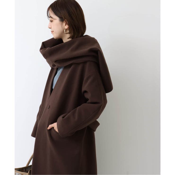 B.C STOCK ベーセーストック マフラー付き T/R Vカラーコート◇[品番 
