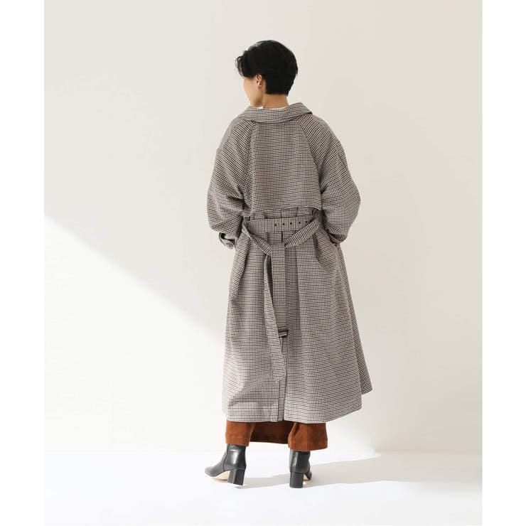 【値下げ可】B.C STOCK チェックステンカラーコート B.C STOCK ベーセーストック】 チェックステンカラーコート[品番
