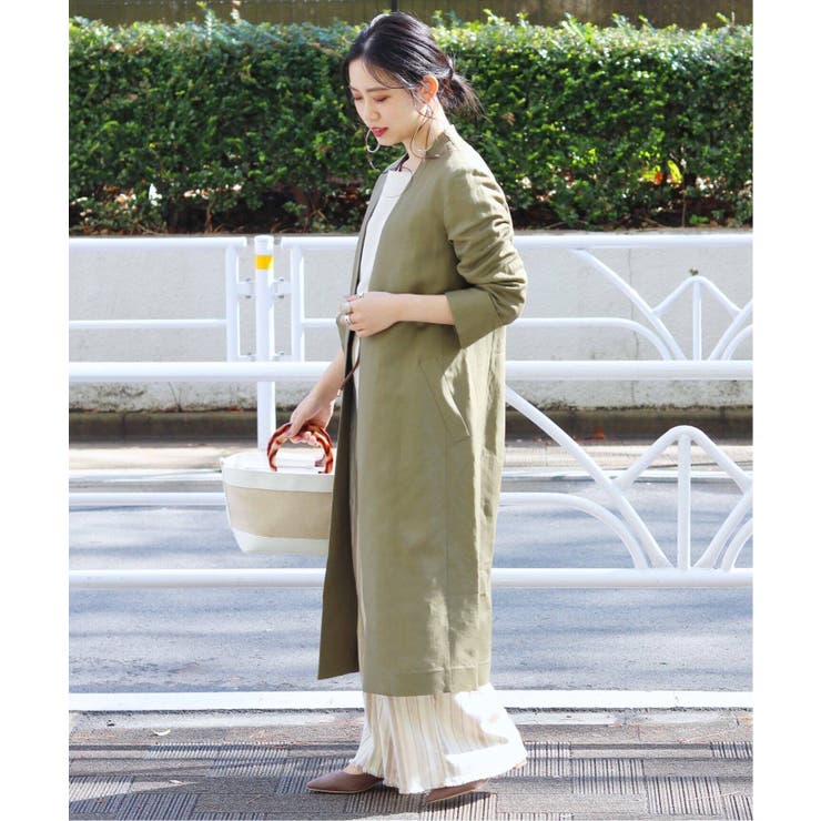 B.C STOCK］リネンレーヨンVネックコート◇[品番：BYCW0003429]｜B.C 