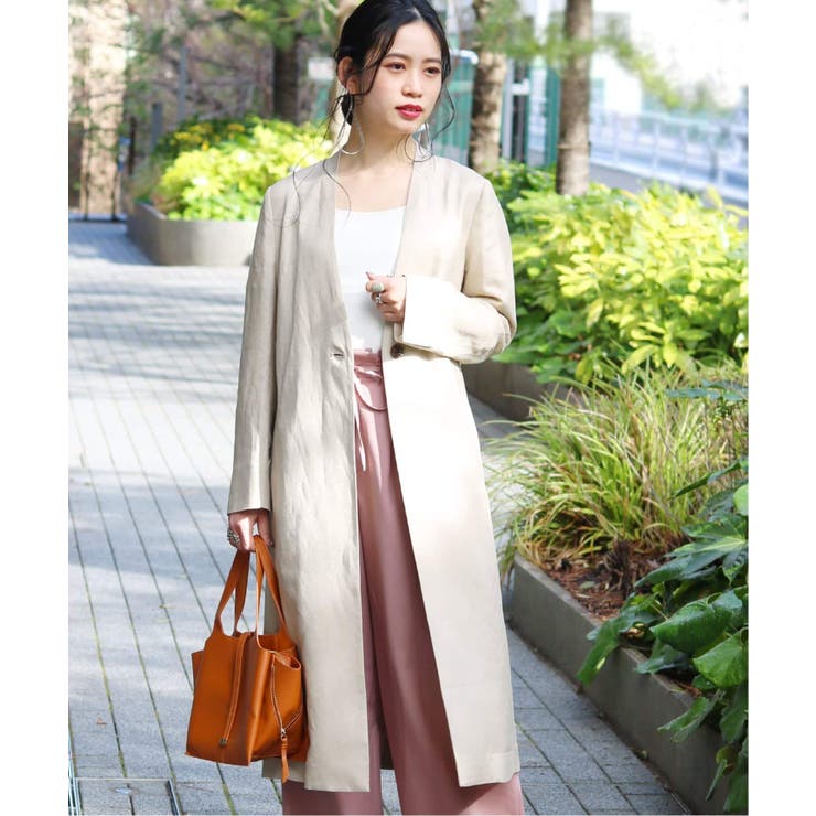 B.C STOCK］リネンレーヨンVネックコート◇[品番：BYCW0003429]｜B.C 