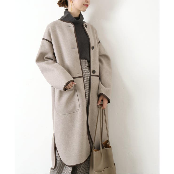 【B.C STOCK ベーセーストック】 パイピングクルーネックコート◆ | B.C STOCK | 詳細画像1 