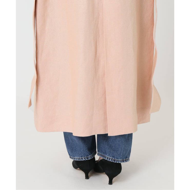 IENA]LINEN ノーカラーロングコート◇[品番：BYCW0004139]｜B.C