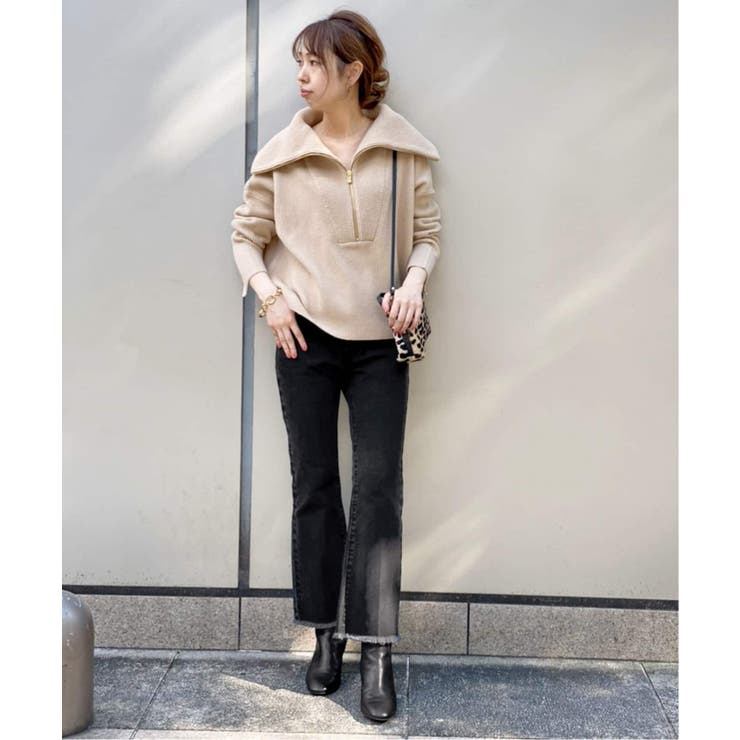 Spick and Span> 【5 1/2】ベルラインフレイデニム◇[品番 Spick and Span> 【5 1/2】ベルラインフレイデニム◇[品番