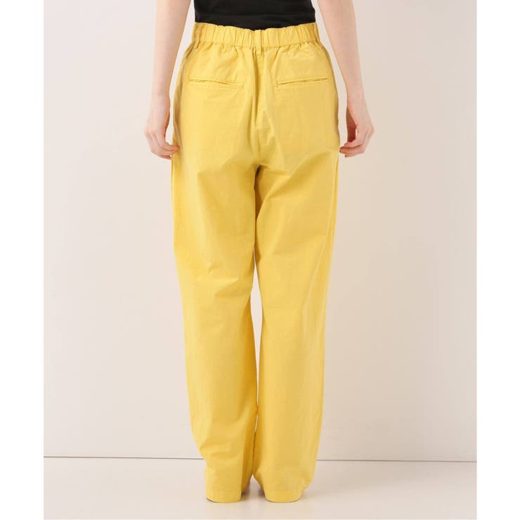 Spick and Span コットンセイヒンゾメダブルタックパンツ イエロー Spick and Span コットンセイヒンゾメダブルタックパンツ
