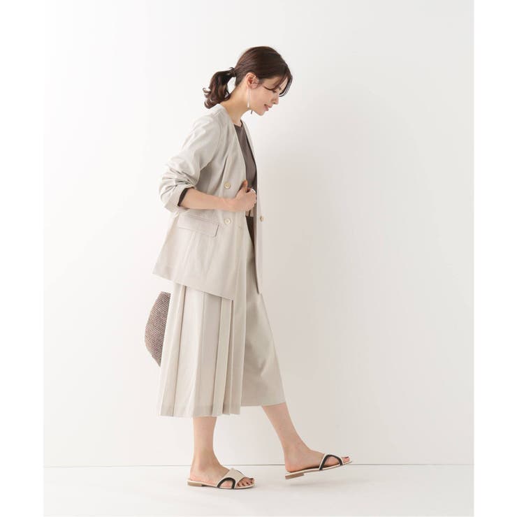 IENA】レーヨンツイルプリーツキュロットパンツ[品番