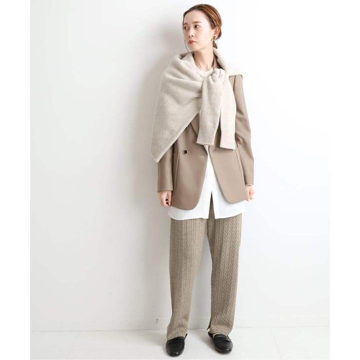 IENA＞ ウォッシャブルウールコットン ケーブルパンツ◇[品番