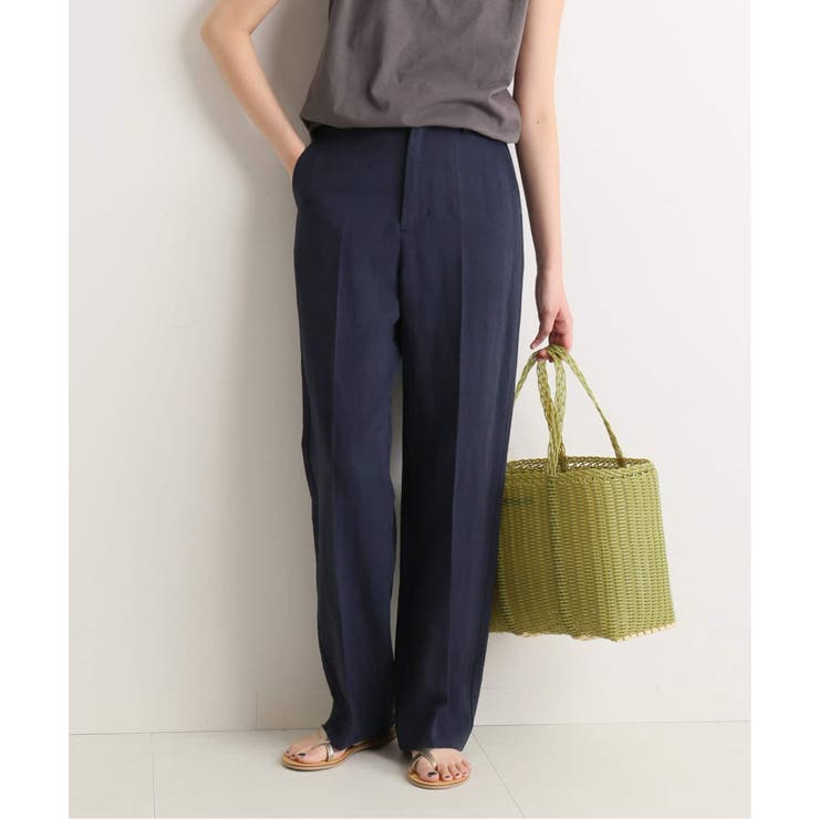 SLOBE IENA】リネン混ハイウエストストレートパンツ◇[品番