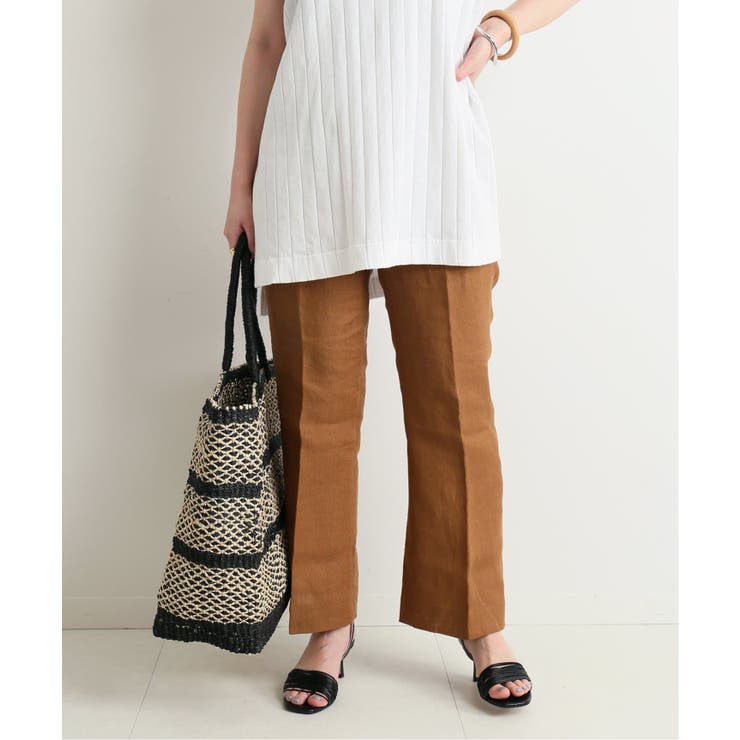 キャメル | 【SLOBE IENA】リネンフレアーパンツ◆ | B.C STOCK