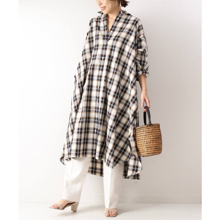 Spick and Span]#タータンチェックフレアシャツワンピ2◇[品番
