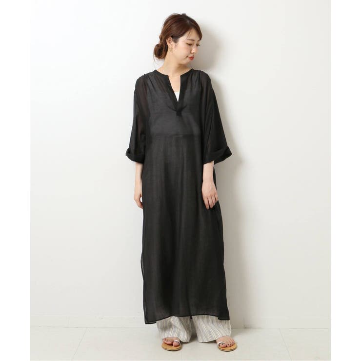 Spick and Span]シアー スキッパーワンピース◇[品番