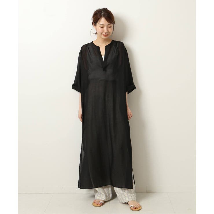 Spick and Span]シアー スキッパーワンピース◇[品番