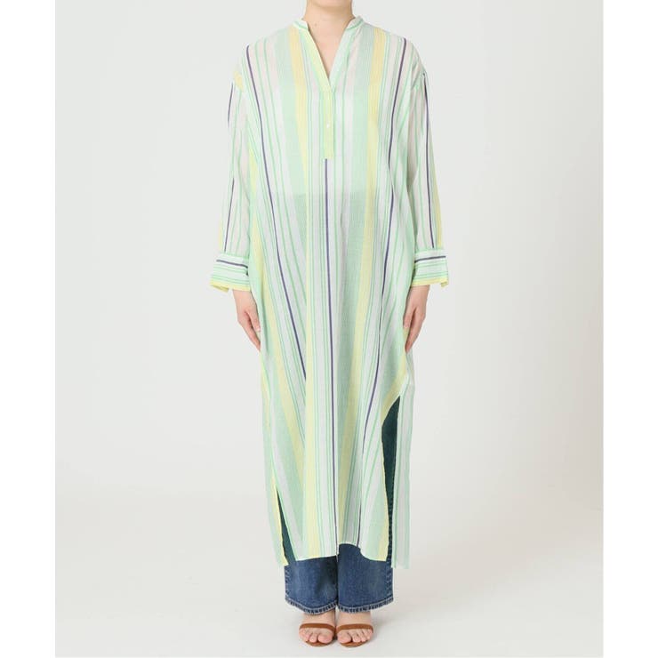 ○○○【ne Quittez pas】 別注ストライプクルタドレス◇[品番  