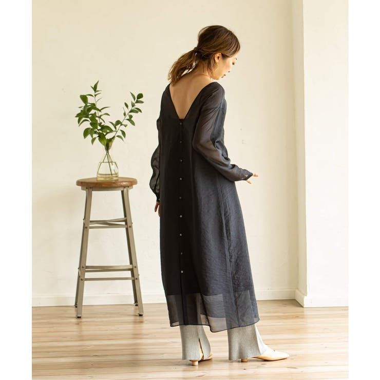 【新品】NOBLEワンピース NOBLE ワンピース 「NOBLE×L'AUBE BLANC」シアーワイド