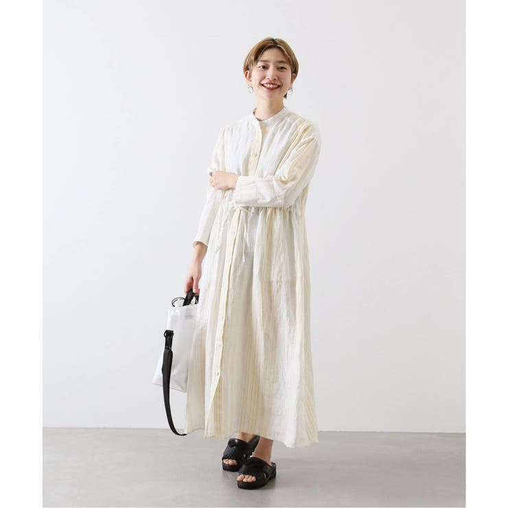 【JOURNAL STANDARD】リネンストライプ2WAYワンピース JOURNAL STANDARD - 【JOURNAL STANDARD】リネンストライプ2WAY