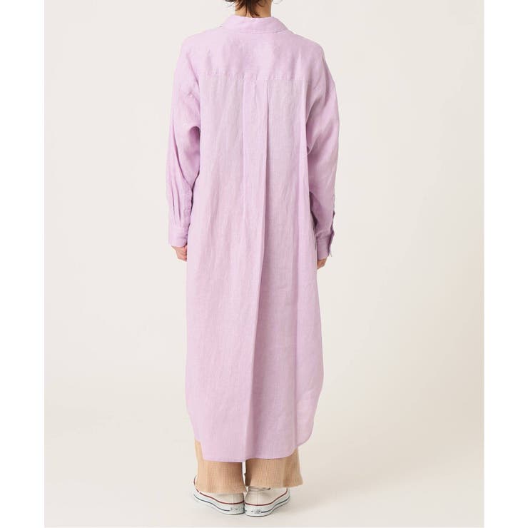 B.C STOCK]リネン100ロングシャツワンピース◇[品番