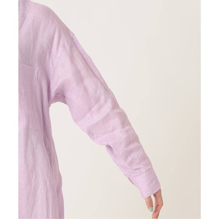 B.C STOCK]リネン100ロングシャツワンピース◇[品番