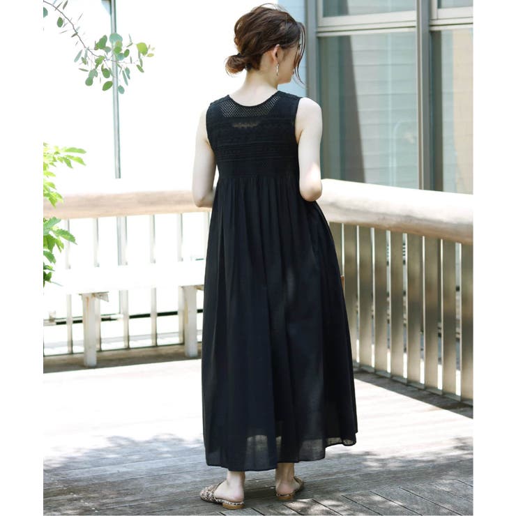B.C STOCK ベーセーストック】レースハギギャザーワンピース◇[品番