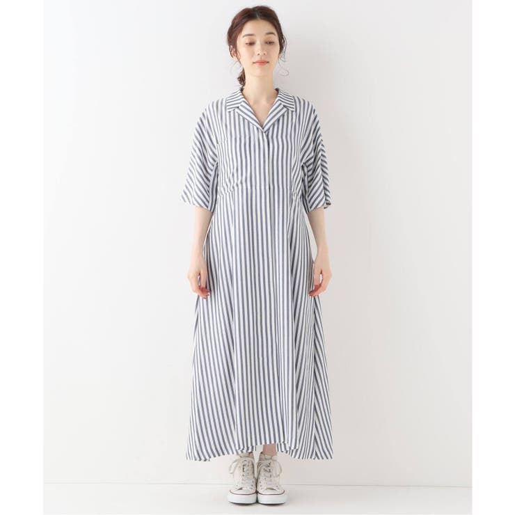 豊富な商品から IENA】ストライプウエストマークワンピース[品番：BYCW0004515 ワンピース
