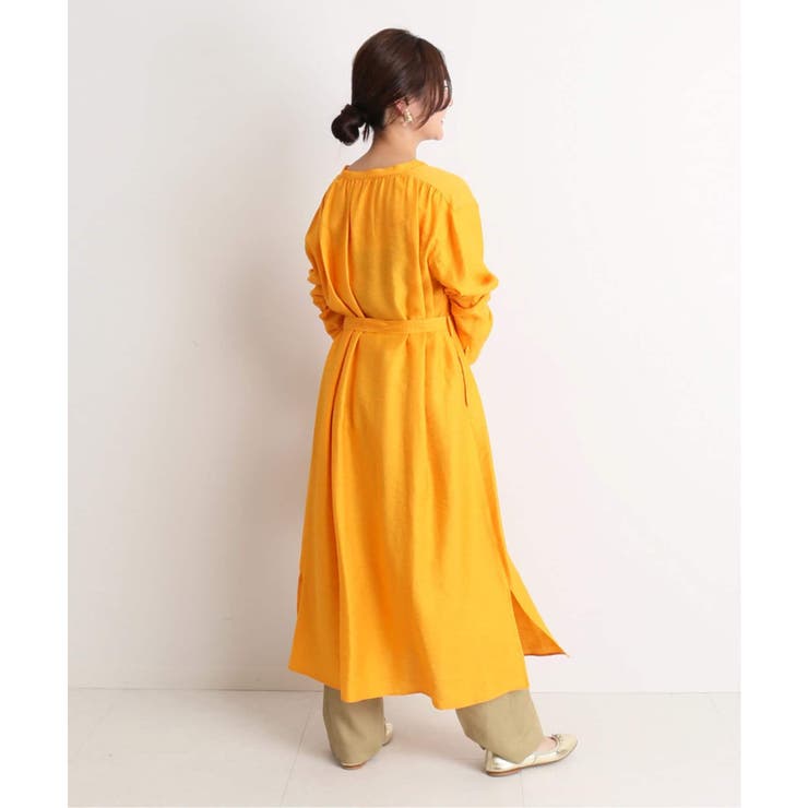 SLOBE IENA】リネン混シャツスキッパーワンピース◇[品番：BYCW0004566