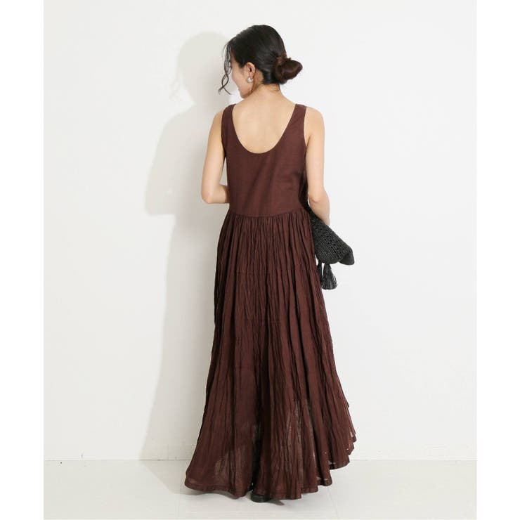 カーサフラインCasa Fline 汗ばみ 花柄 フリルロングワンピース
