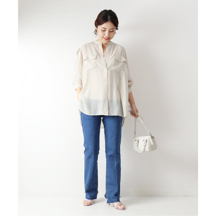 Spick and Span】ドットフロッキーワークシャツ[品番