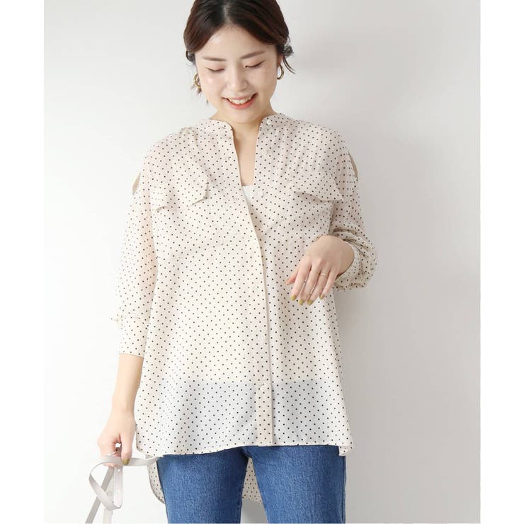 高品質の人気 Spick Span】ドットフロッキーワークシャツ[品番 and トップス