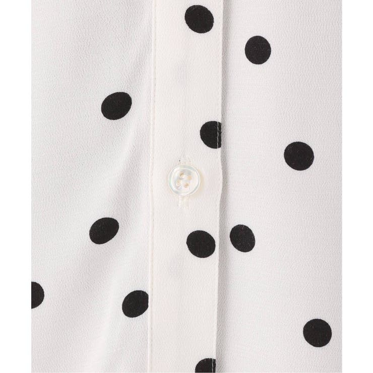 Spick & Span 黒/白水玉 半袖シャツ FREE Spick & Span（プリント ・ シャツ/ブラウス(半袖/袖なし)）の