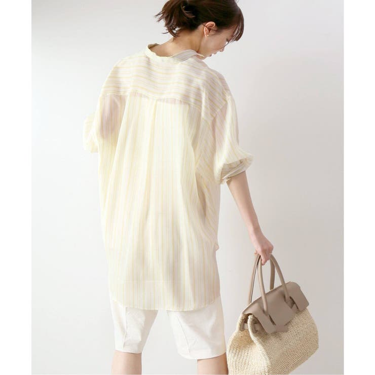 Spick and Span]Cuオーバーストライプシャツ◇[品番：BYCW0003932