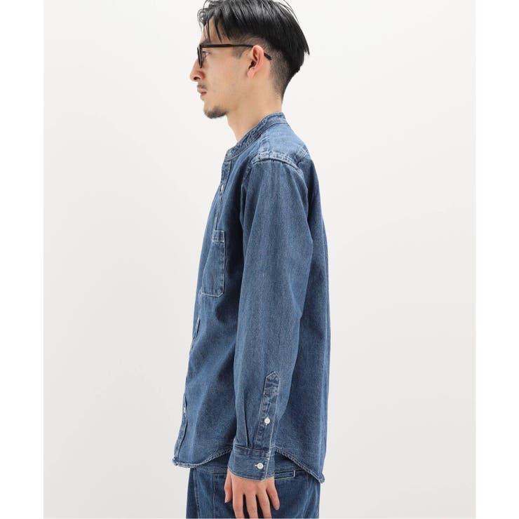 B.C STOCK＞ 8oz DENIMバンドカラーシャツ[品番：BYCW0009730