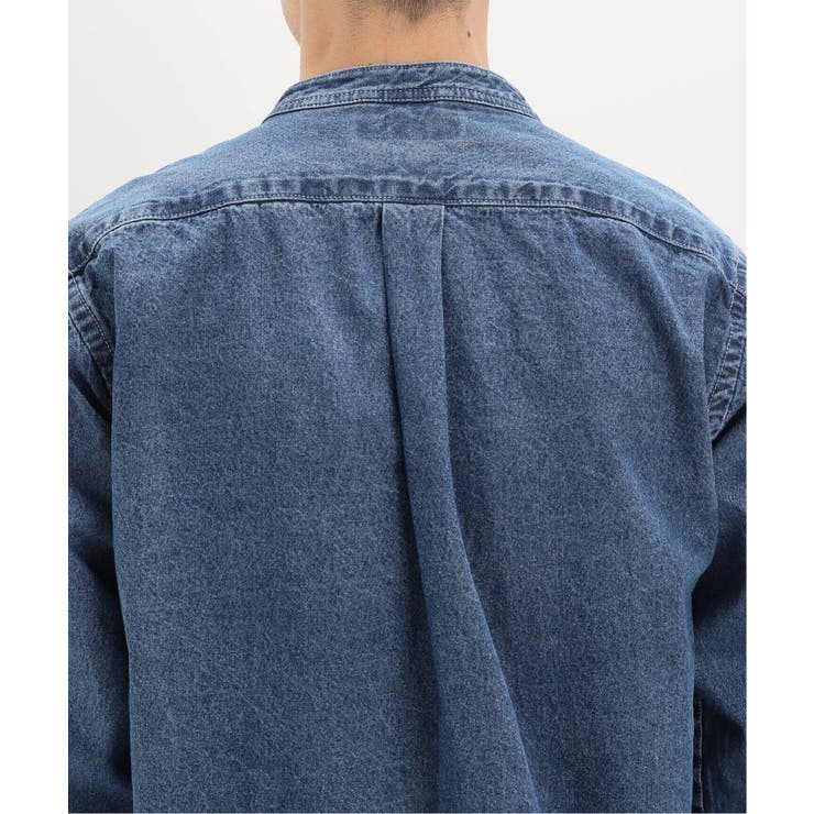 B.C STOCK＞ 8oz DENIMバンドカラーシャツ[品番：BYCW0009730