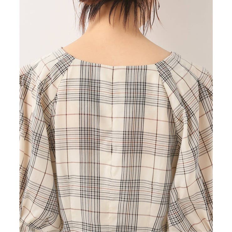 Spick and Span]チェックタックスリーブ ブラウス◇[品番：BYCW0003937 