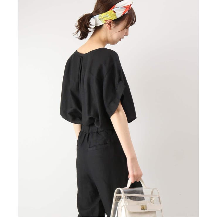 Spick and Span】リネンレーヨンギャザースリーブブラウス